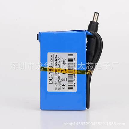 厂家直销12V大容量多用途可充备用锂电池(1800mAh)