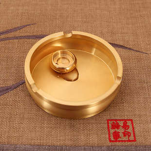 潮流摆件新中式 纯铜烟灰缸家用客厅茶几办公室烟缸创意个性 烟缸