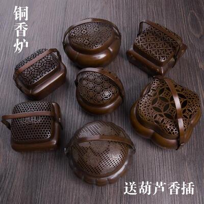 彷古黄铜宣德炉暖手炉沉香炉家用檀香炉茶道香道香薰炉苏州工艺