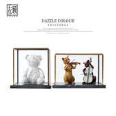 现代轻奢创意玻璃罩展示盒展会柜台橱窗方形透明工艺品防尘罩摆件