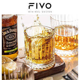 中古风玻璃酒杯威士忌杯套装 FIVO欧式 酒吧喝酒杯子洋酒杯啤酒杯