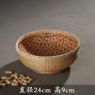 竹篮扁家用竹沥水馒头竹簸箕精编筐篮纯手工圆形收纳筛子筐水果篮