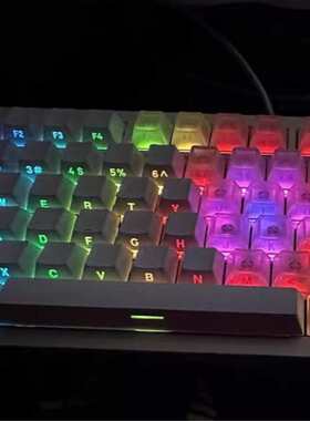 白雾透侧刻键帽三拼适合wooting60hero68made68夜魔ace68xtrfyk5