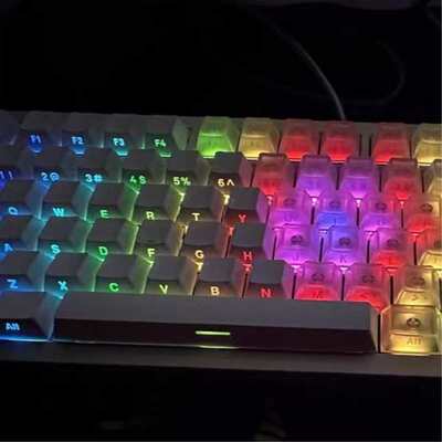 白雾透侧刻键帽三拼适合wooting60hero68made68夜魔ace68xtrfyk5