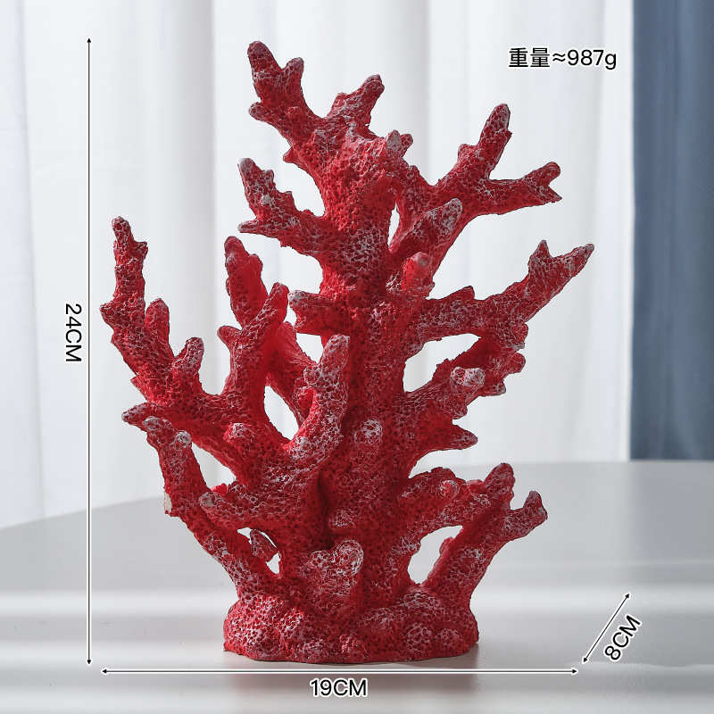 珊瑚家居装饰玄关饰品地中海珊瑚树脂酒店书桌鱼缸仿真摆件酒柜