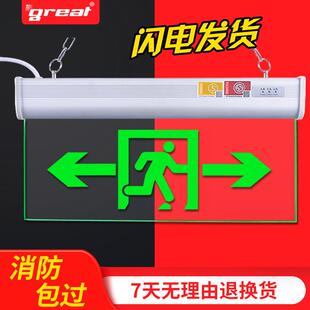 钢化玻璃指示灯收银台洗手间安全出口led发光标志灯牌吊牌 great