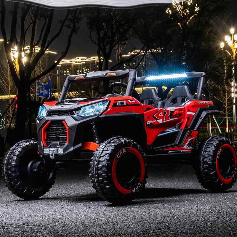 正品超大车双座童电动车车四轮遥控越儿野宝宝亲子玩具汽可坐大人