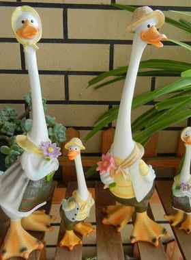 田园创意一家鸭子桌面摆件客厅户外家居饰品阳台庭院花园造景装饰