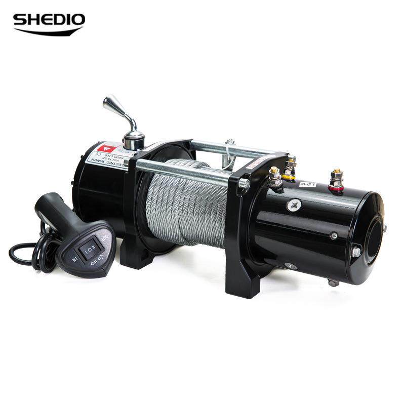 晟雕电动绞盘12V/24V000磅汽车越野车电动牵引机车载电动绞盘