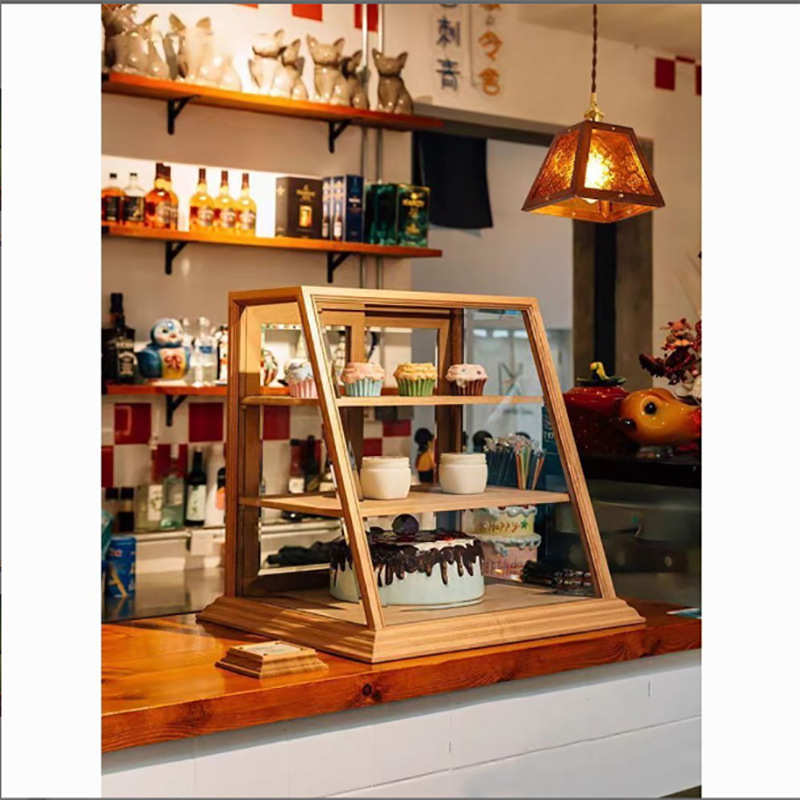 老上海彩色海棠花花纹玻璃实木床头卧室吧台餐厅胡桃木色复古吊灯