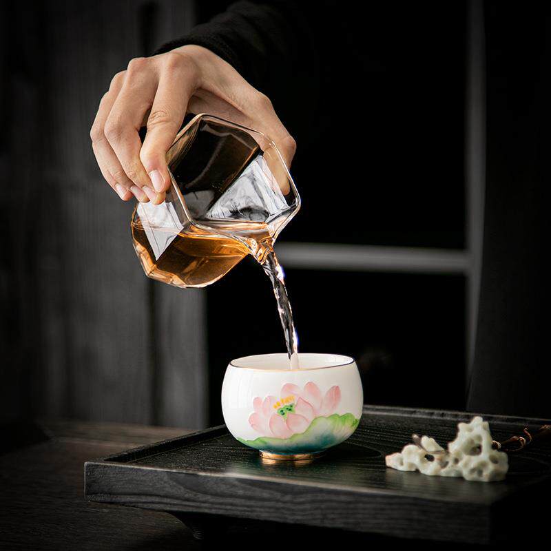 新款直销手绘主人杯陶瓷茶杯创意德化白瓷罗汉杯功夫茶具茶杯套装
