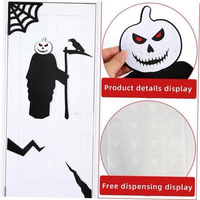 2pcs Halloween horror props felt door stickers wall stickers