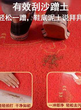 榆林-丝绿色脚丝圈入户门地垫大门口门外进地毯玄关门耐p脏vc裁剪