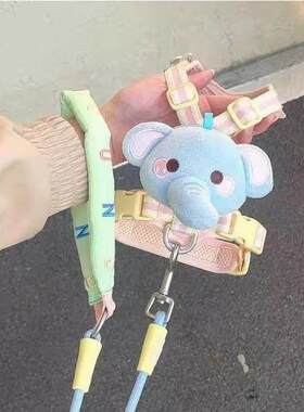 宠物牵引绳小型犬猫咪狗狗可调节背心式遛狗带子防挣脱外出专用
