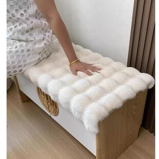 凳坐垫入户穿鞋 柜卡座垫子 凳坐垫兔毛绒玄关门口换鞋 玄关门口换鞋