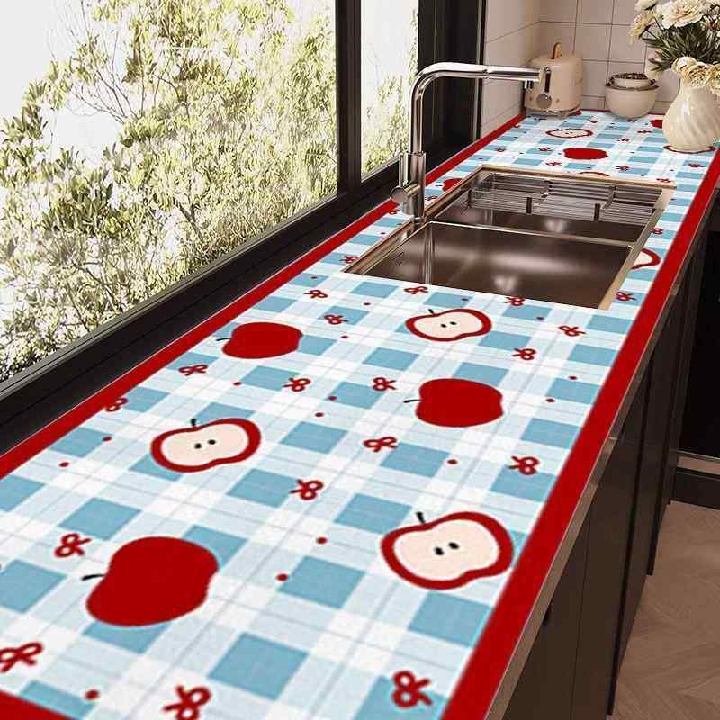 厨房台面垫满铺防滑沥水垫防水防油免洗餐桌布卡通耐高温皮革桌垫,床上用品,桌布/桌旗定制定做,淘宝优惠券,粉丝福利购,淘宝优惠卷