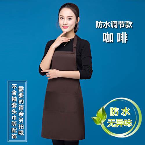 新款制围裙定lo裙g油o防水防广告围定做厨房围腰女男火锅店工作服