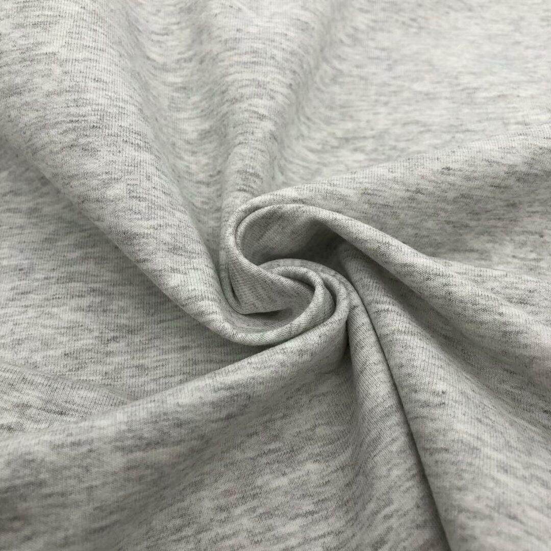 春夏纯色灰黑毛巾布针织棉小腿运动运动衫服装面料