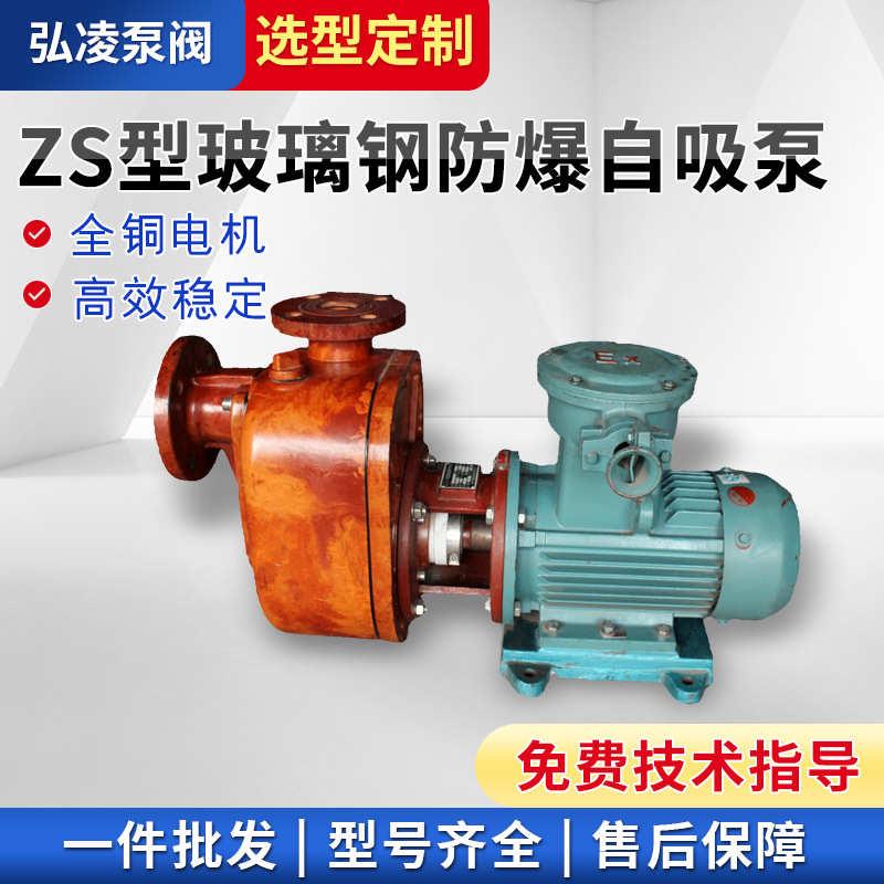 ZS型卧式玻璃钢自吸清水泵酚醛盐酸自吸泵离心泵铜电机