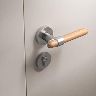 胡桃木锁房门房家用樱桃木隐形 卧室门室静内音5831执手锁间新中式