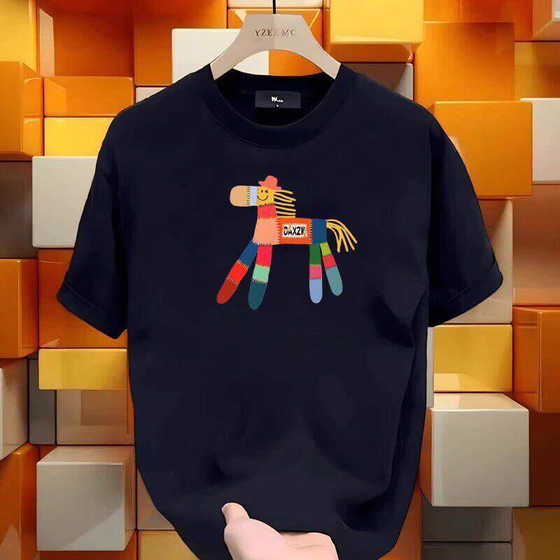 MAROLIO~专柜品质！重磅100%纯棉圆领短袖男士潮流时尚印花半截袖