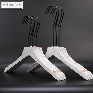 店男女木质挂撑子 服装 水洗做旧拉丝白色实木防滑衣架批 包邮