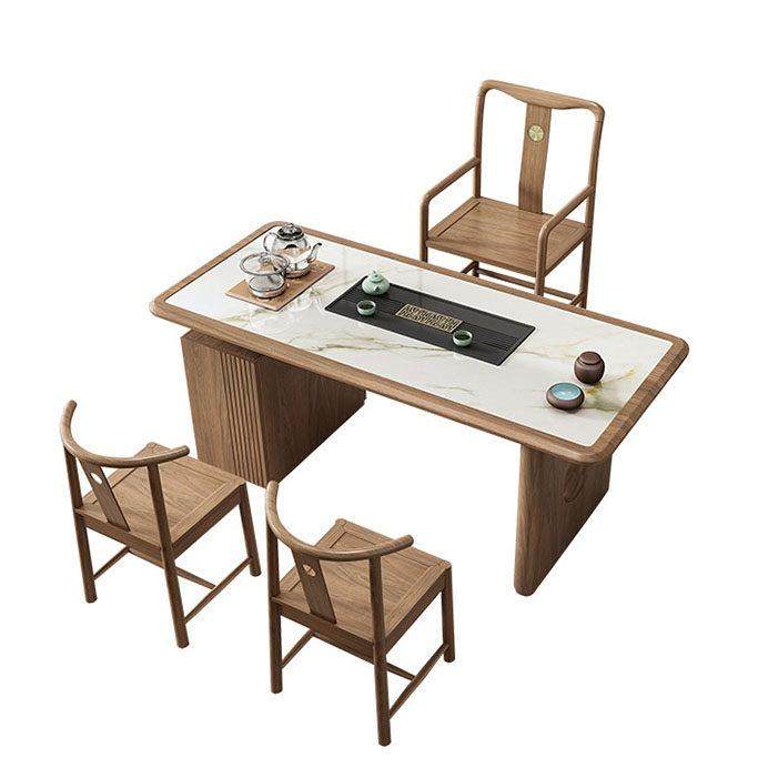 高档新全中式白蜡木实木夫泡茶台自动烧水壶功一体茶台板茶桌椅岩