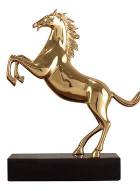 奔马黄铜骏马客厅家居装饰品电视柜玄关摆件纯铜工艺品摆设