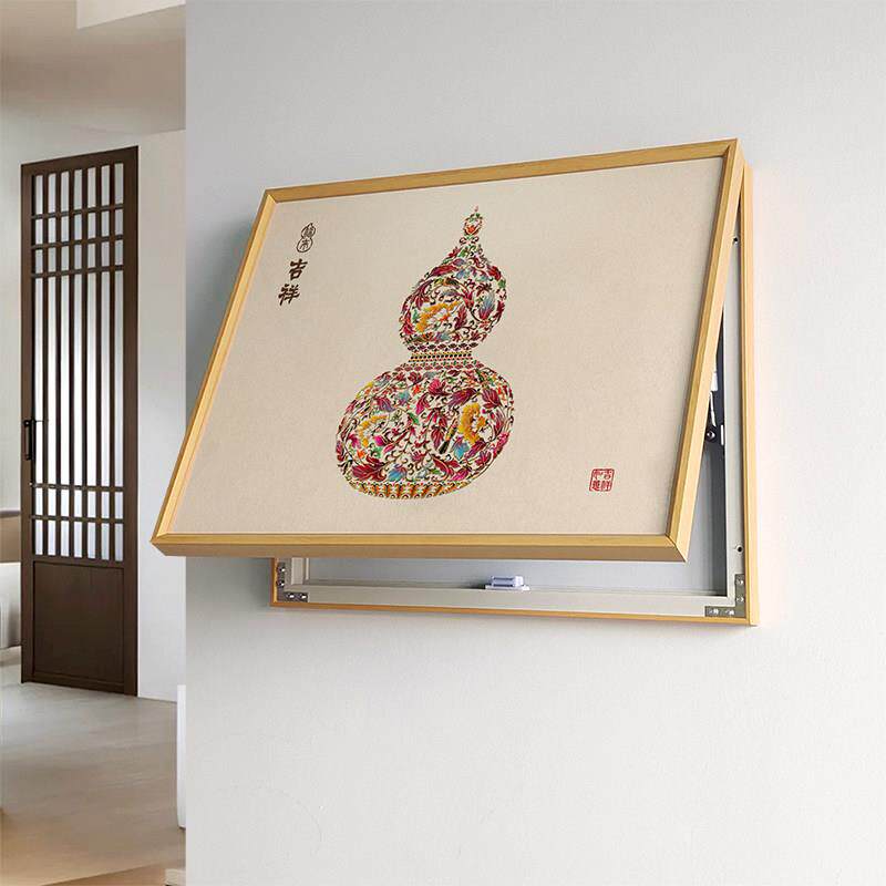 新中式表箱装饰画福禄电表箱遮设计上掀挡式可客电制化399福禄美