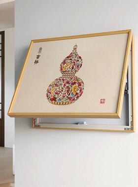 新中式制电表箱饰画福禄电表箱计遮挡设上装掀399福禄式可客化美