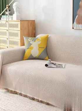 沙发毯Pe5hdZK6子盖布新款棉风加厚巾沙发毯沙麻发销垫可机洗厂家