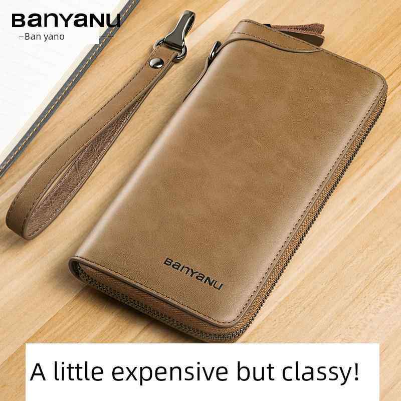 男士钱包长款仿皮拉链多功能卡包牛皮2025新款男式大容量皮夹钱夹,箱包皮具/热销女包/男包,钱包,淘宝优惠券,粉丝福利购,淘宝优惠卷
