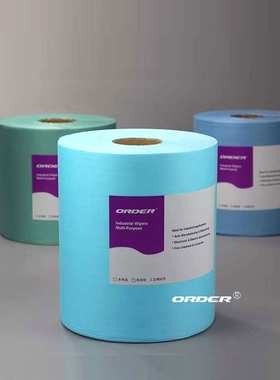 供应蓝色大卷工业擦拭布机械设备的油污维修保养工作台清洁擦拭，