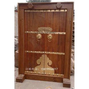 中式仿古大门纯铜配件兽头拉环大门泡钉插栓装饰如意角花直条压条
