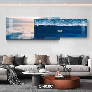 客厅装 酒店房间海岸风景画 饰画现代轻奢沙发背景墙壁挂画北欧风格