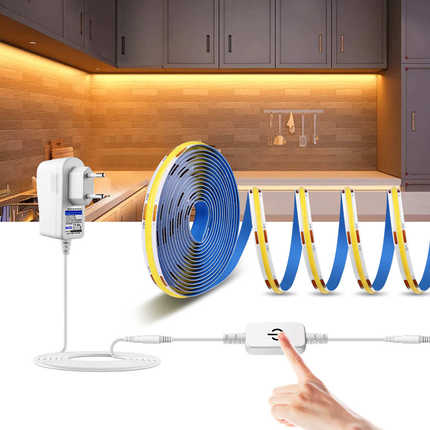 12V COB高密度灯带低压高显色LED触摸调光灯带橱柜装饰柔性软灯带