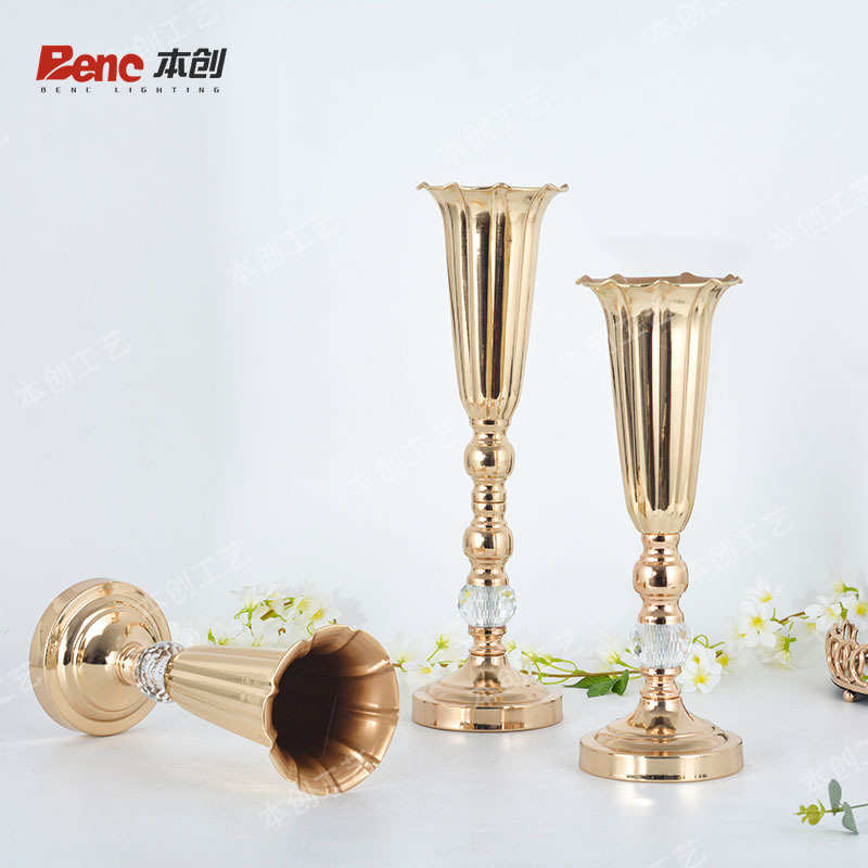 欧式创意花瓶摆件家居浪漫烛光晚餐餐桌铁艺装饰婚庆道具花器路引