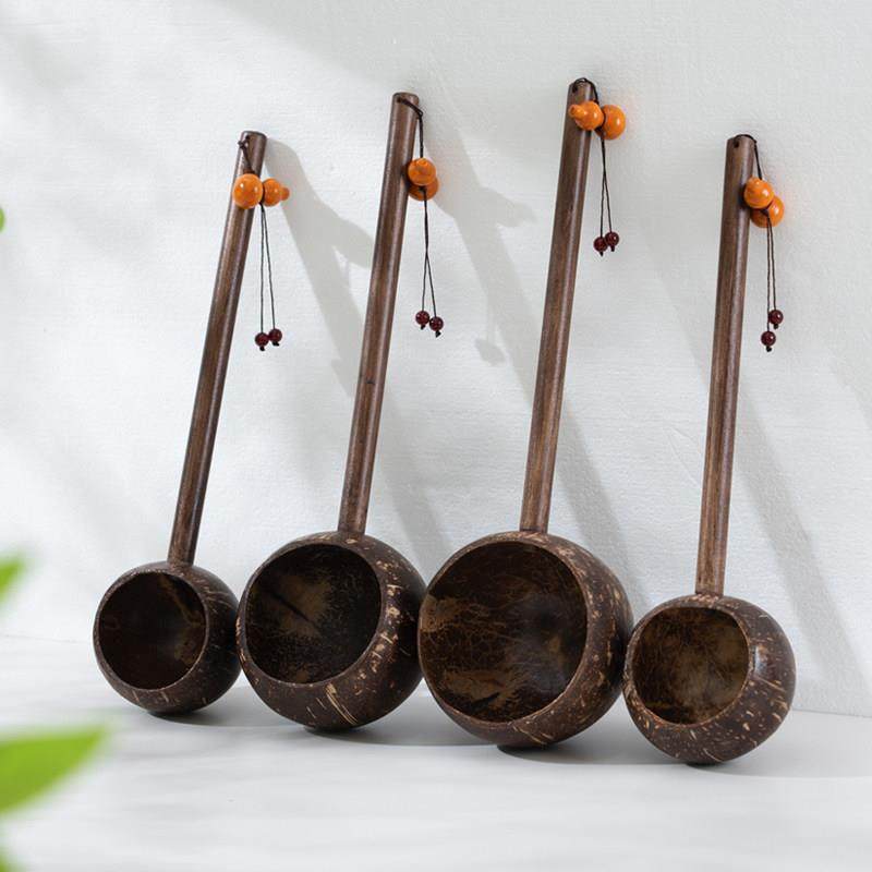 泰国特色实木椰子壳水舀创意水瓢长柄勺泡澡舀水浇花木瓢茶道容器,厨房/烹饪用具,水舀/水瓢,淘宝优惠券,粉丝福利购,淘宝优惠卷