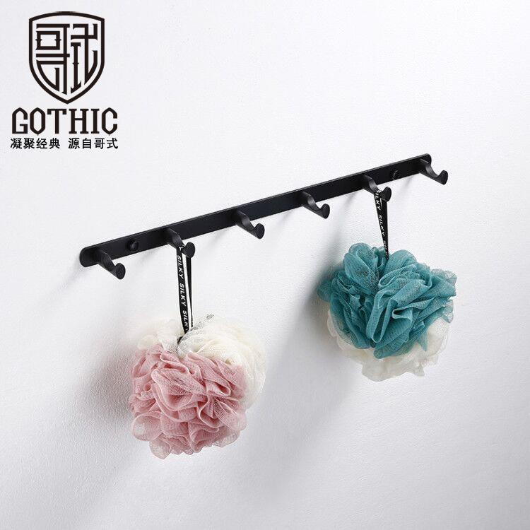 新品哥式GOTHIC电镀哑光黑色浴室挂钩卫生间挂衣钩门后钩