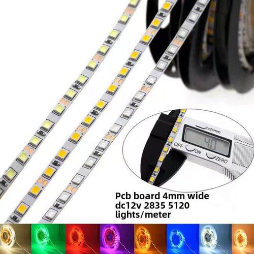 2835软灯条120盏12V窄板4mm高亮度灯箱侧发光背景线灯Led霓虹灯条
