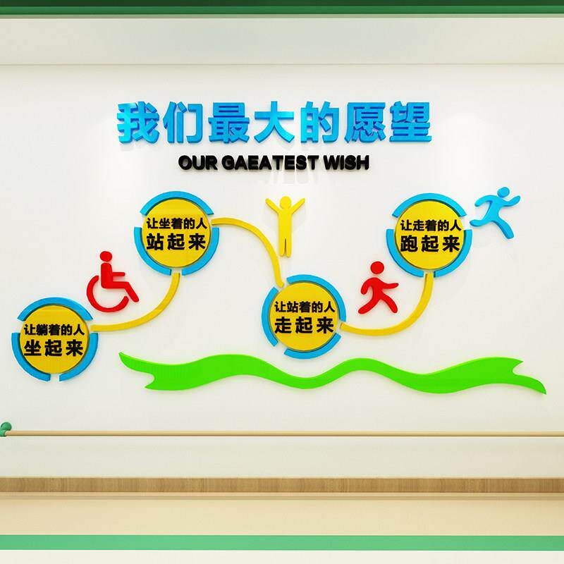 康覆科文化墙3d立体的愿 望护士护理站背景墙中医院门诊墙贴画 画