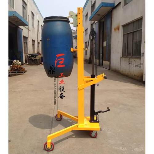 促销 液压油桶车直角支腿塑料铁桶装卸车堆高车DTF450叉车升1.1米