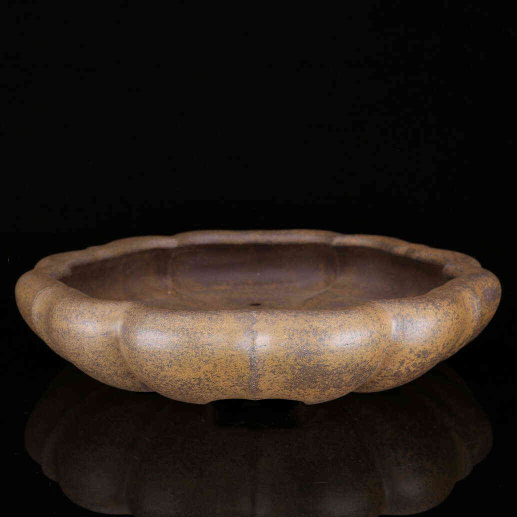 宜兴紫砂花盆仿古做旧手工纶花盆景盆浅盆桌面树桩盆栽柴烧精品盆