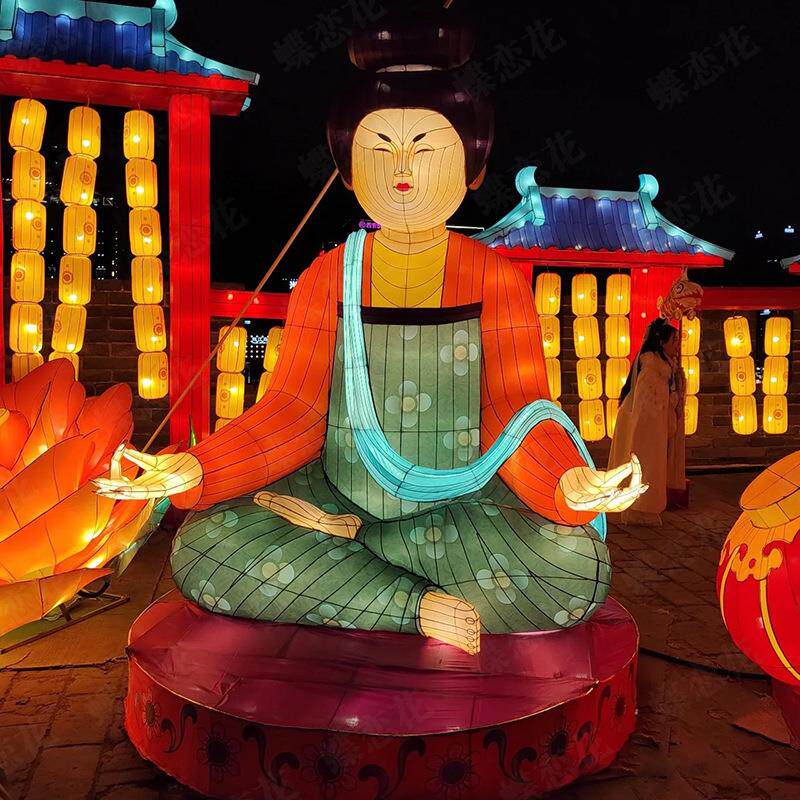 大型节日花灯 庙会灯会人物造型彩灯制作 景区户外灯展场景布置