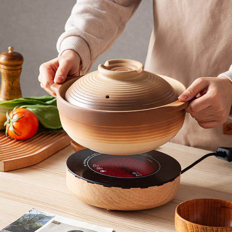 家用电陶炉砂锅套装室内打边炉火锅套装明火平底陶瓷耐高温炖锅
