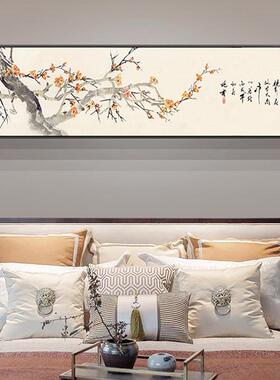 八边形卧室床QZ202012客头装饰主新卧床头墙画中式画花鸟厅背景墙