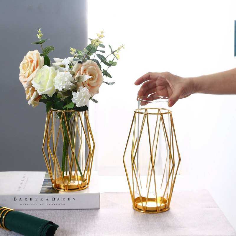 家居装饰电镀金色铁艺水培花瓶仿真花DIY,家居饰品,花瓶,淘宝优惠券,粉丝福利购,淘宝优惠卷