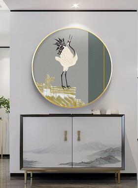 新关中圆代式形玄装饰画古建筑走廊挂明月几时画客厅别墅中国风意