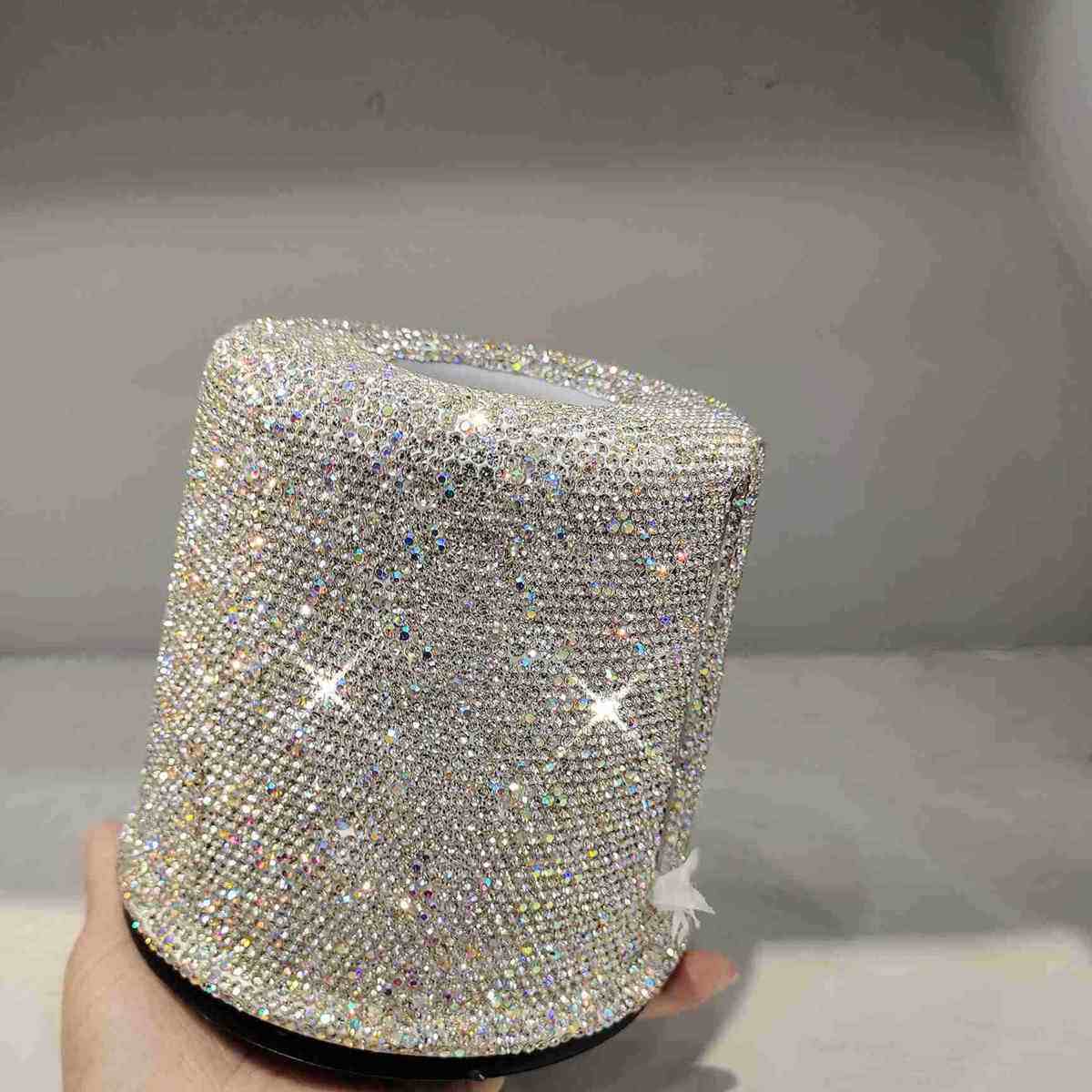 镶钻两用圆筒纸巾盒圆形抽纸盒简约客厅卧室欧式卷纸筒桶卫生纸筒