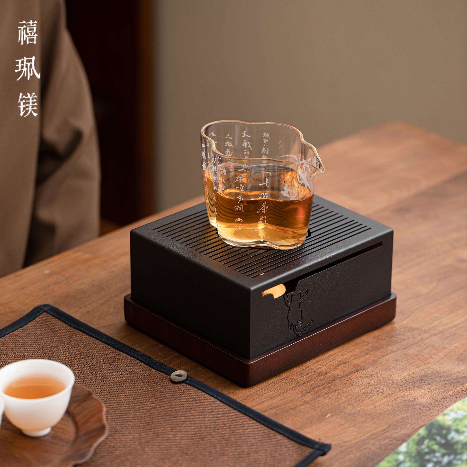 禧珮镁日式铁艺温茶炉茶壶公道杯蜡烛加热温茶炉名宿恒温煮茶器